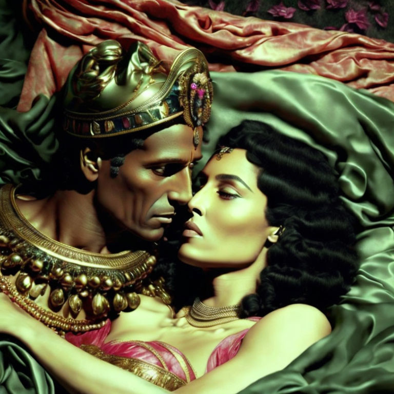 Julius Caesar and Cleopatra' s kiss