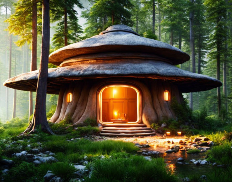 house in a mushroom