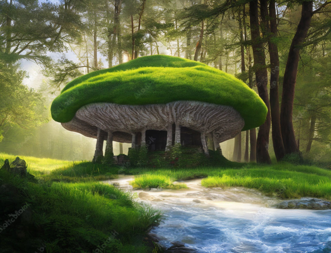 house in a big mushroom