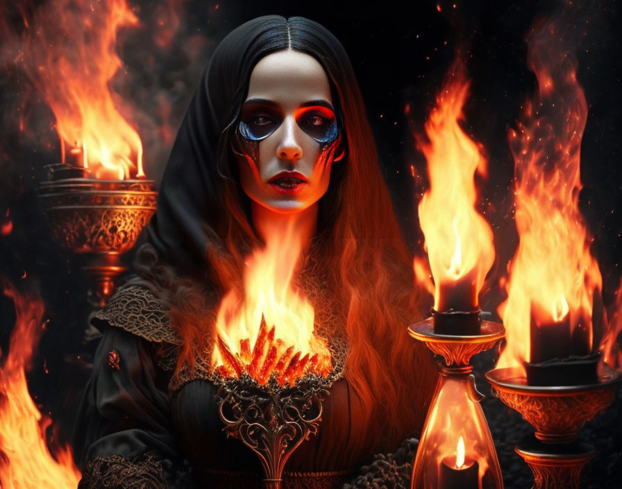 Medieval "La Bruja en llamas" la capturan