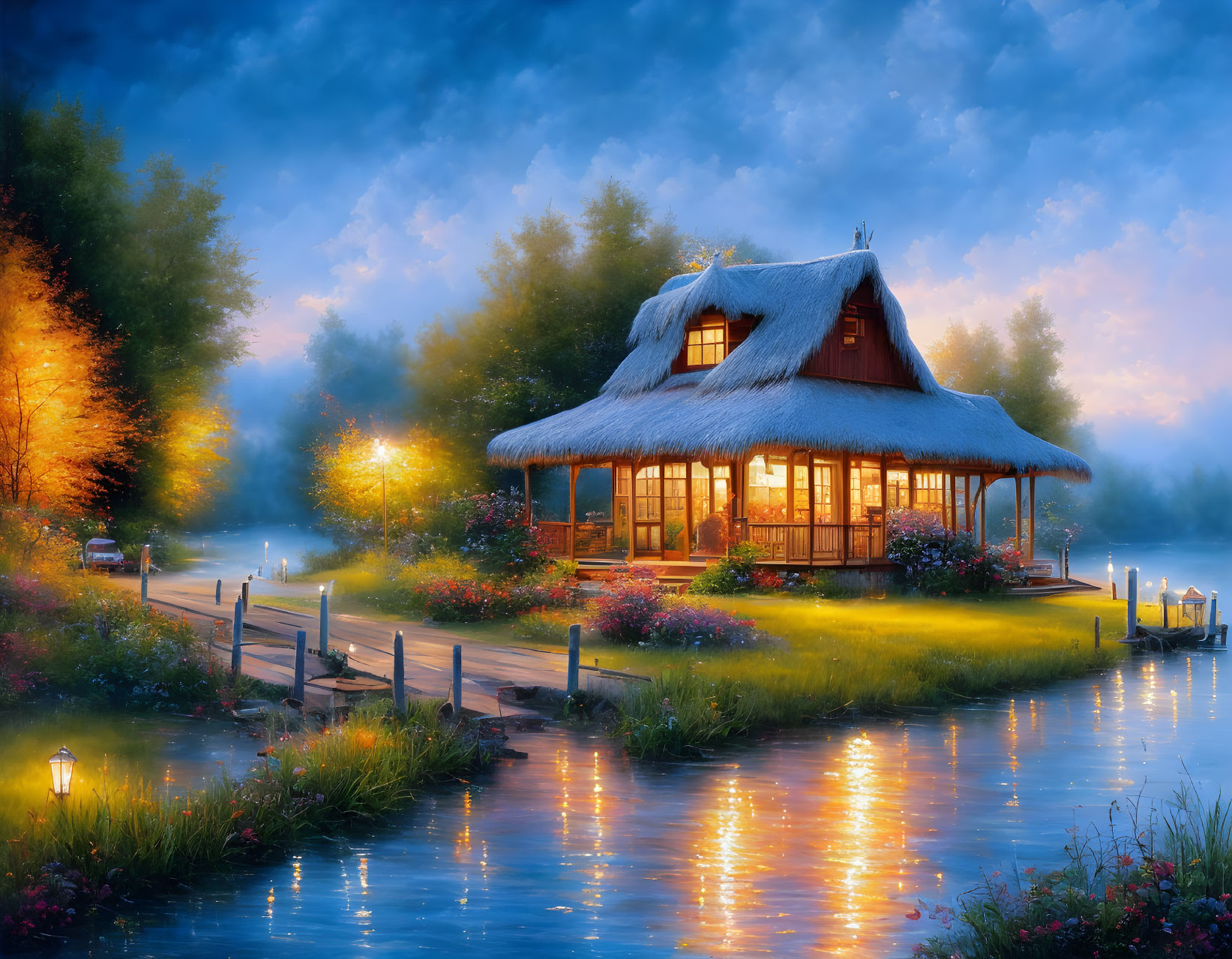 A beautiful hut on riverside