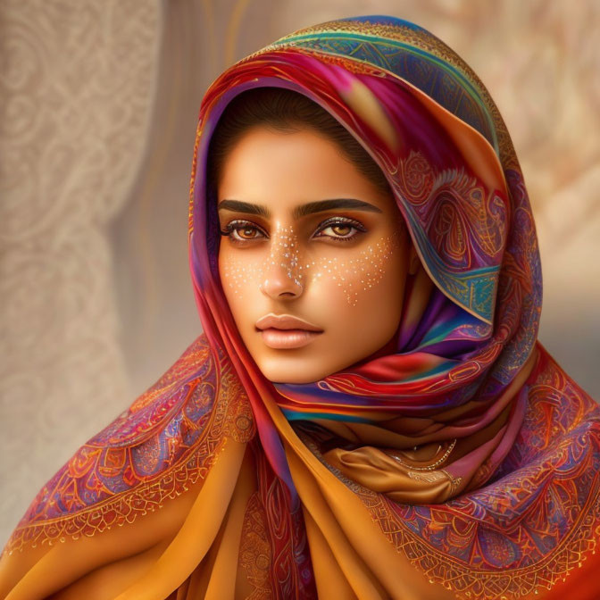 Arab fascinating girl of great beauty, in her veil