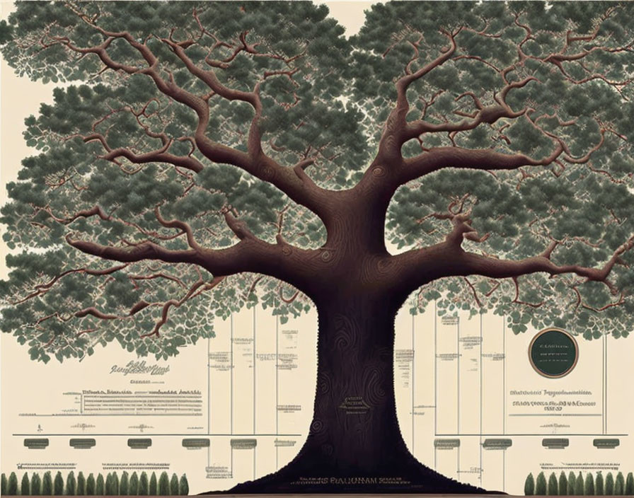 Detailed Family Tree Diagram with Branches and Labels