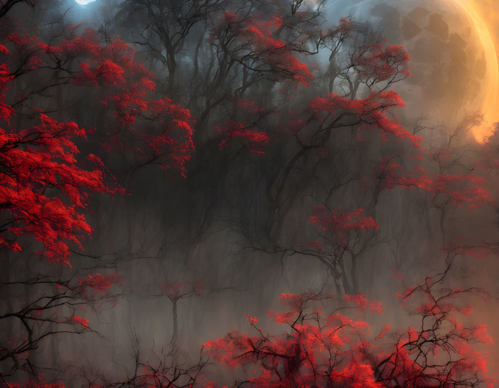 The Overgrown Forest of the Blood Moon