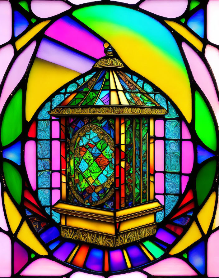 lantern in stained glass
