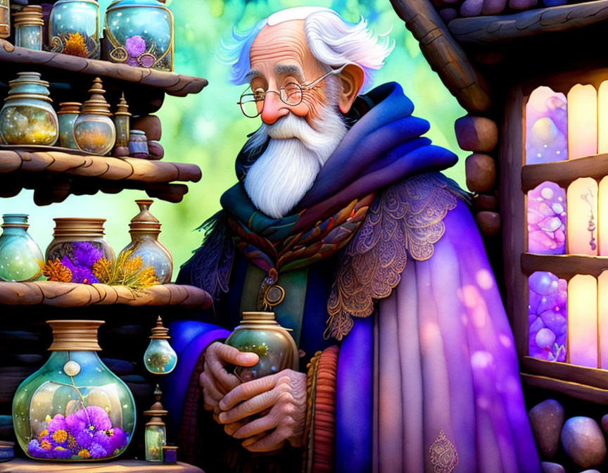 wizard with his magic items