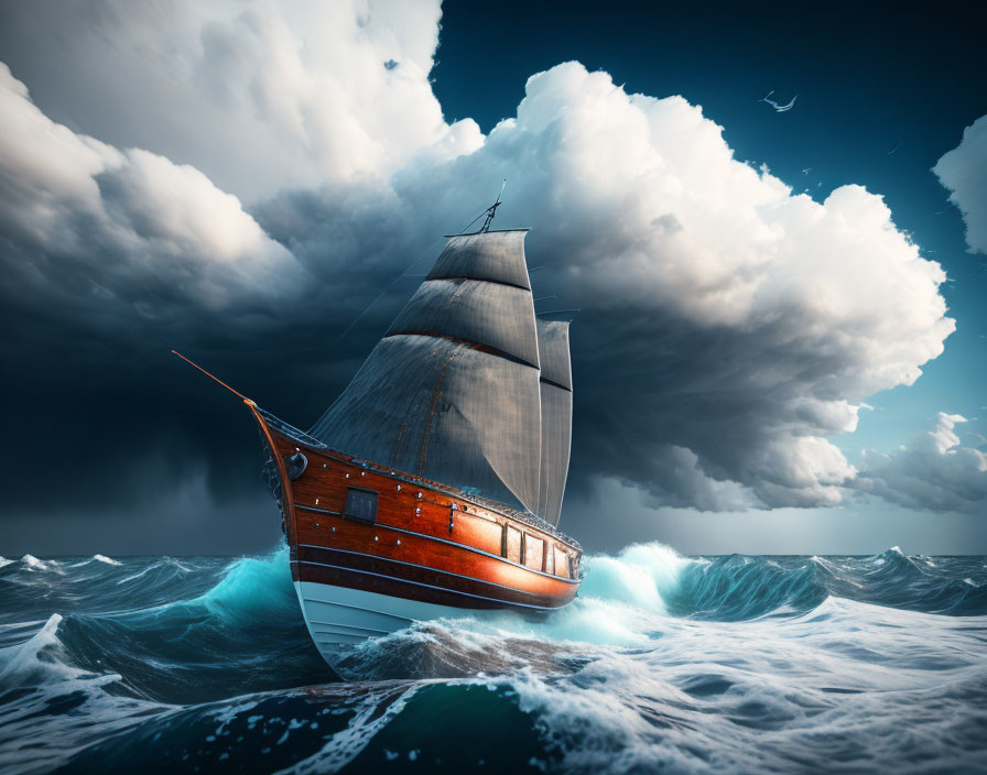 boat in a storm