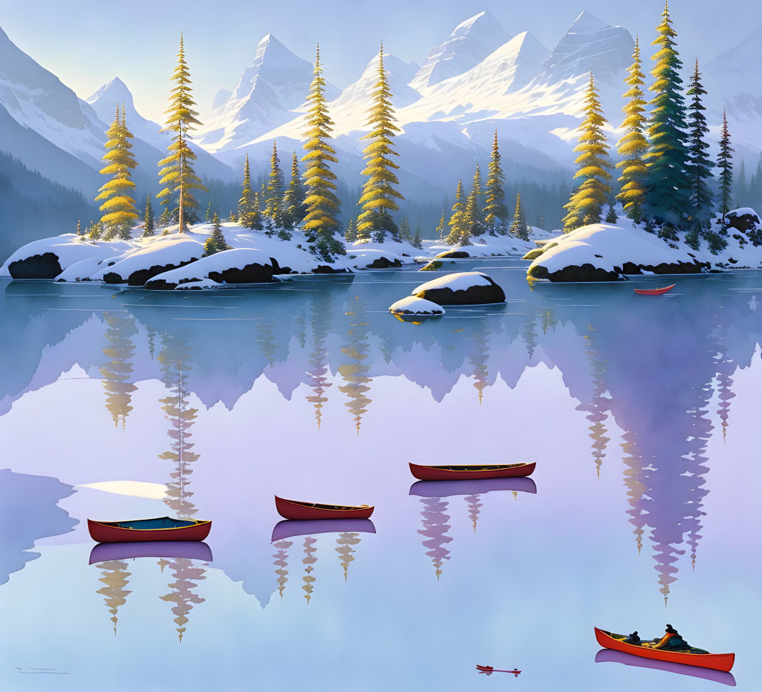 Winter Wonderland: Mountain Reflections