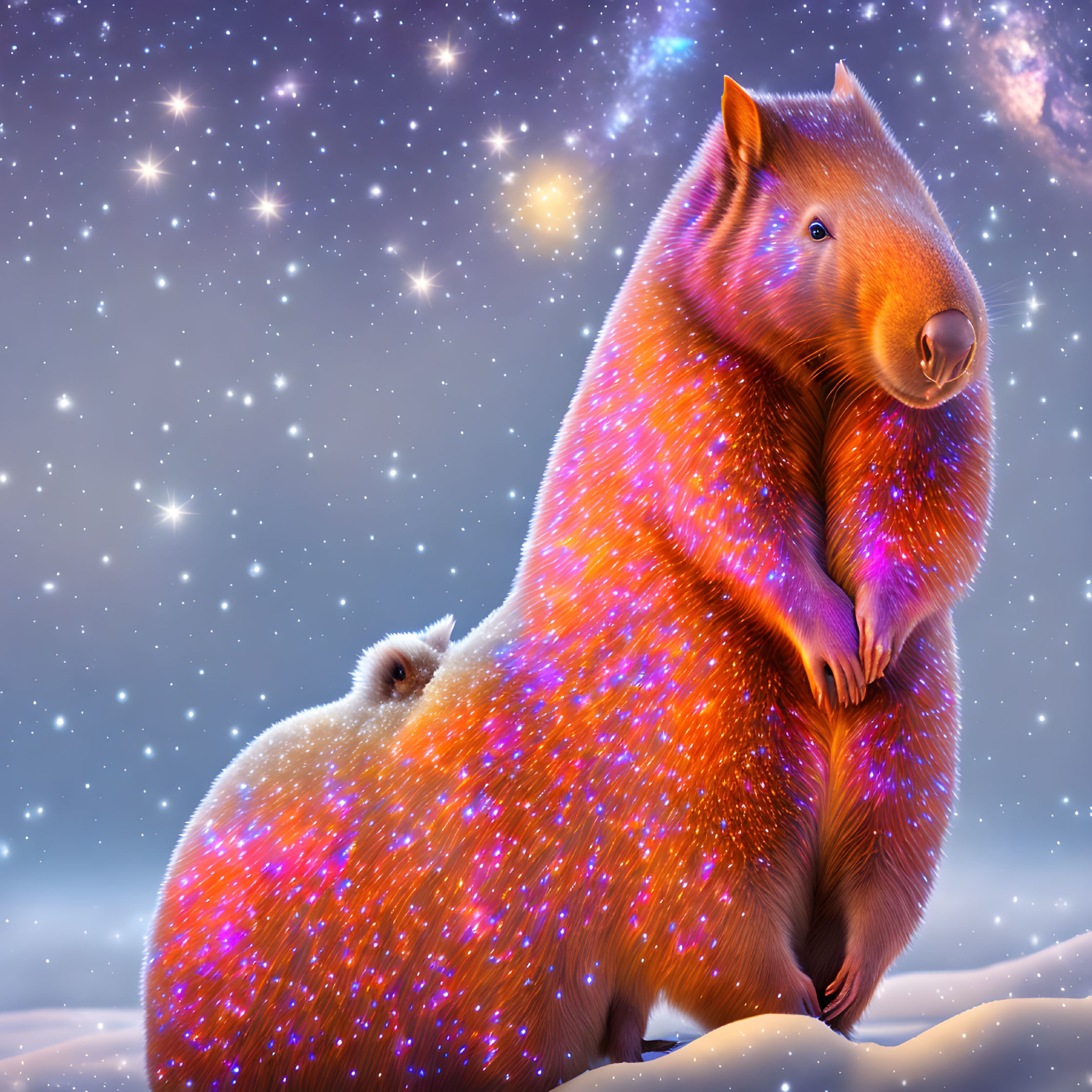 Cosmic Capybaras: Nebula Glow
