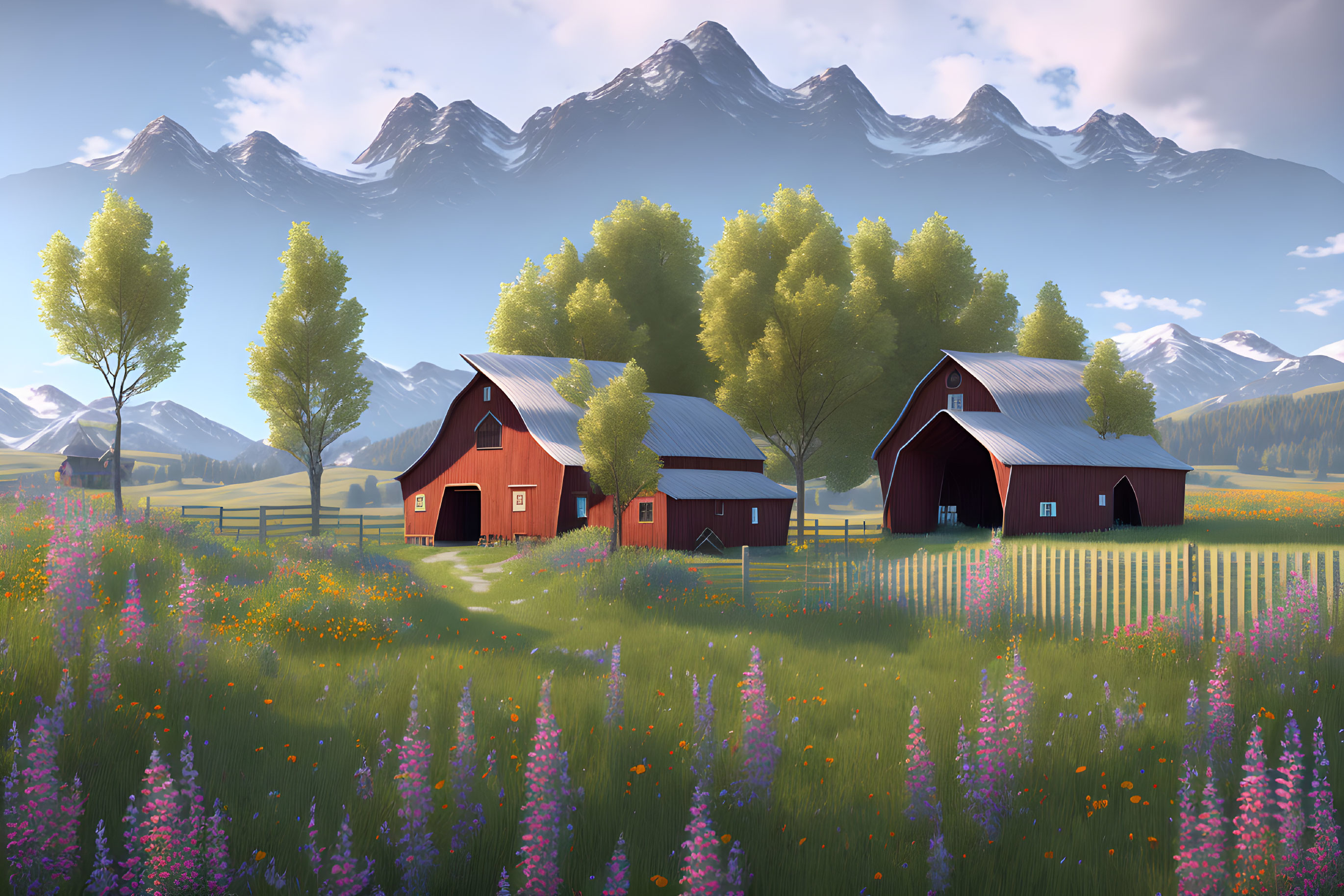Blooming Barns and Mountain Majesty