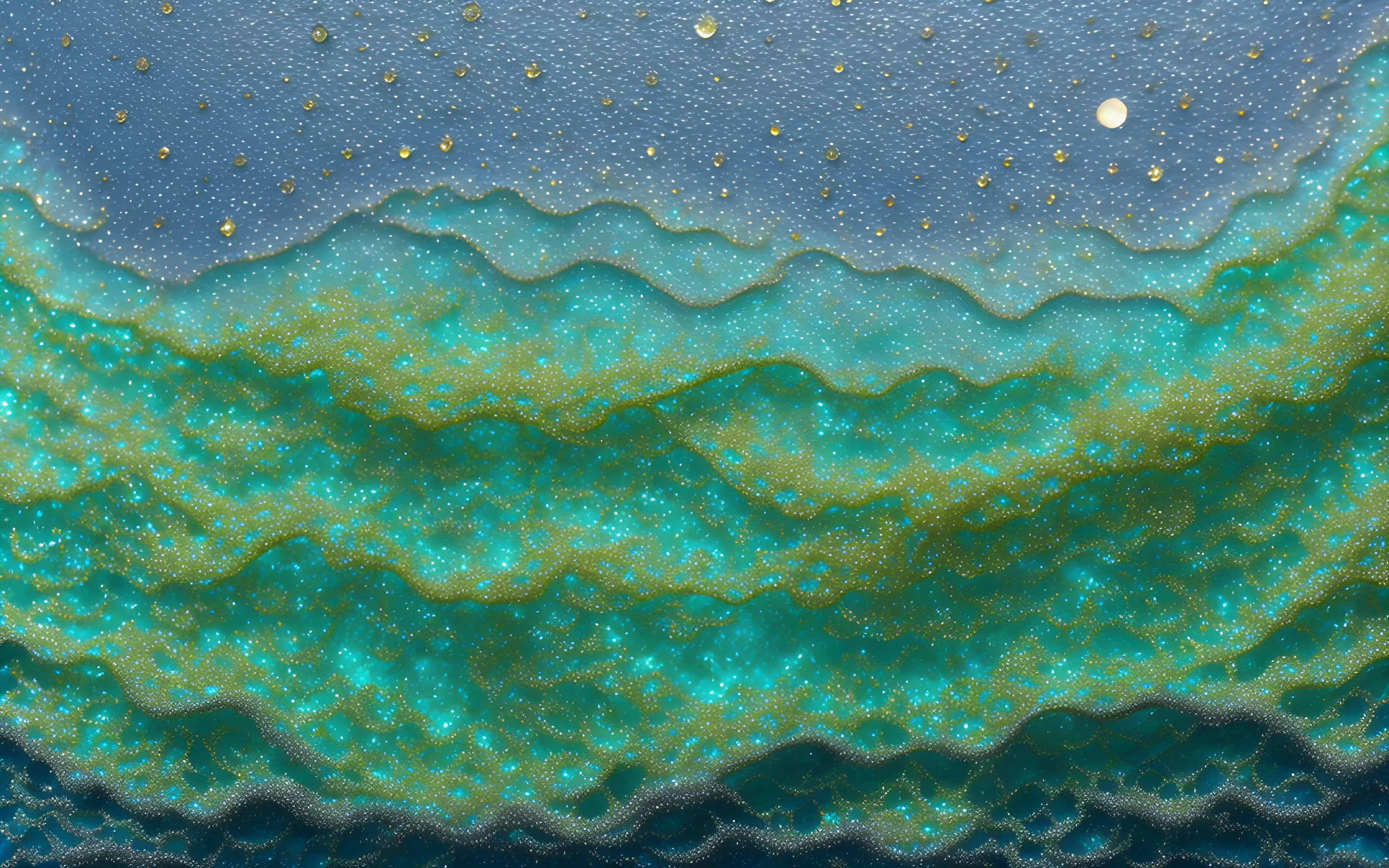 Golden Speckled Ocean Wave