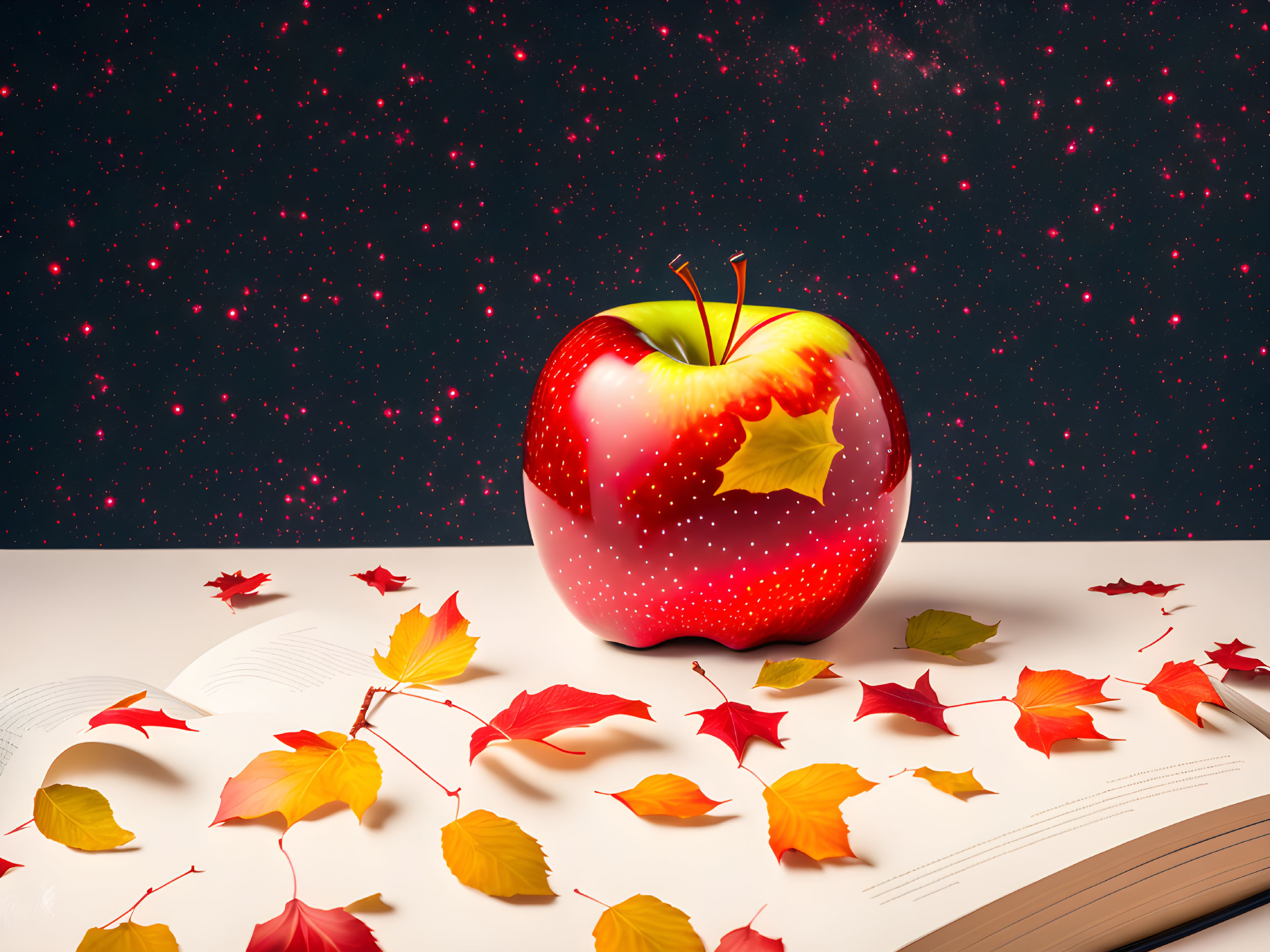 Autumn's Literary Apple Art