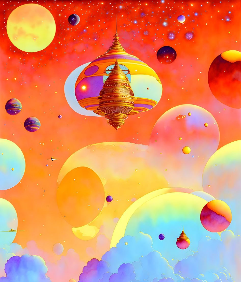 Celestial Wonders: Colorful Planets & Floating Dreams
