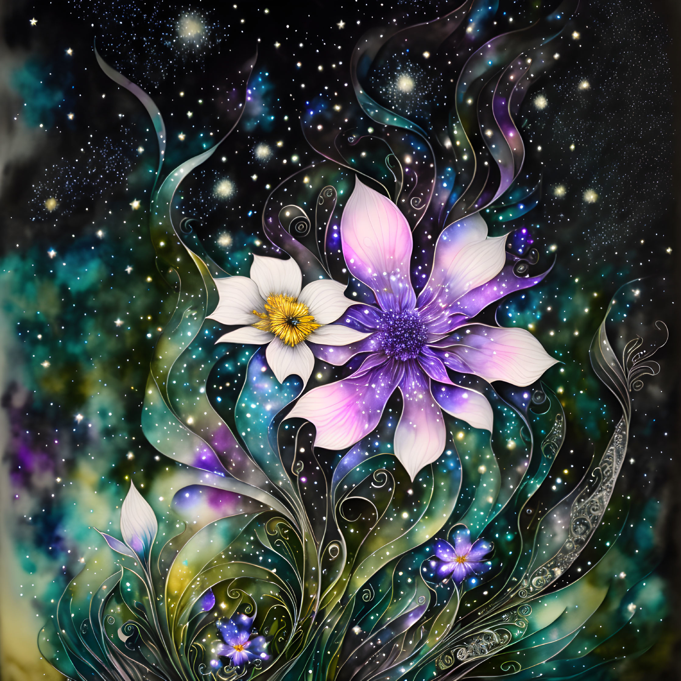 Celestial Blossoms: A Cosmic Symphony
