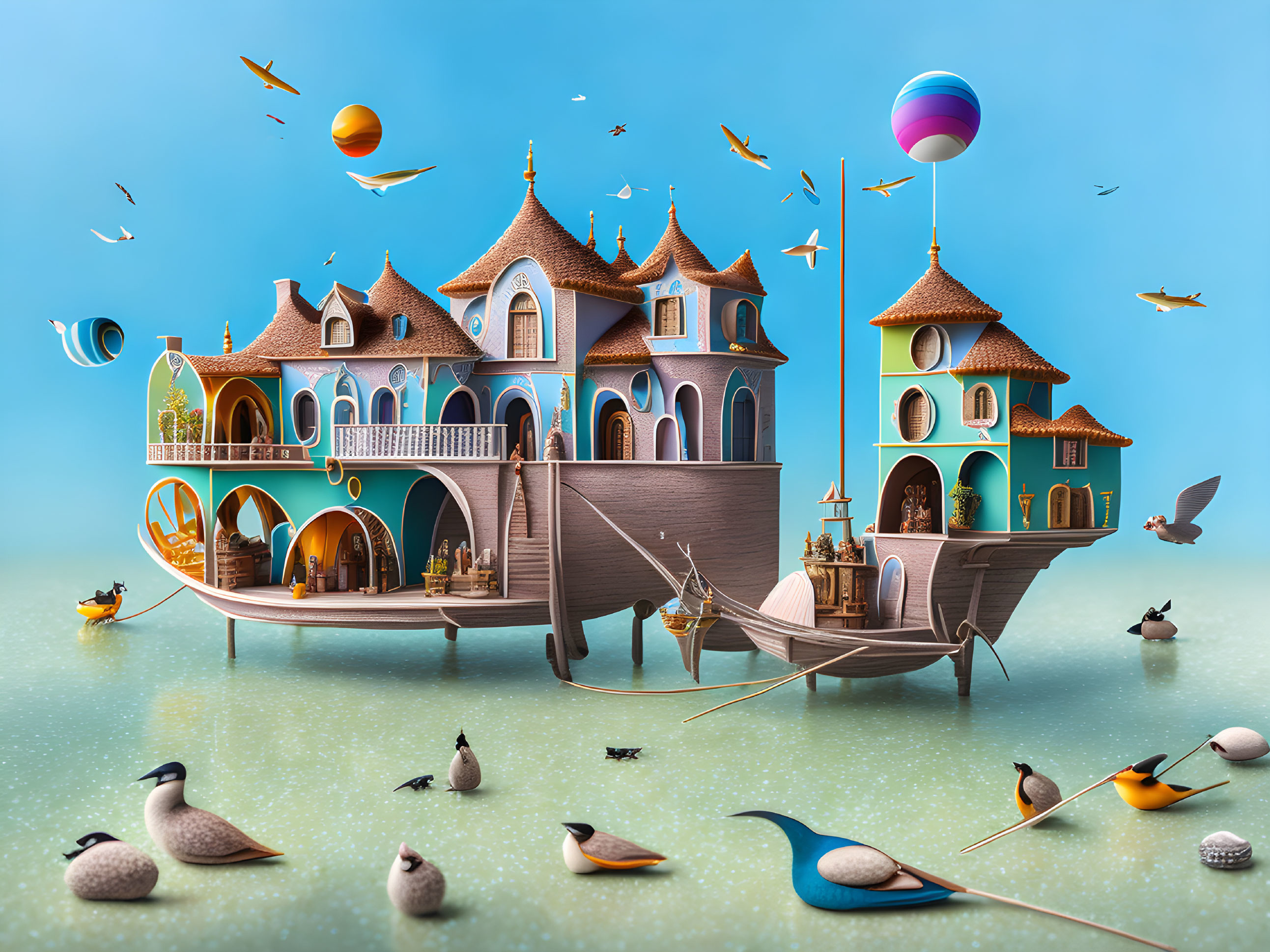 Whimsical House-Boat Haven