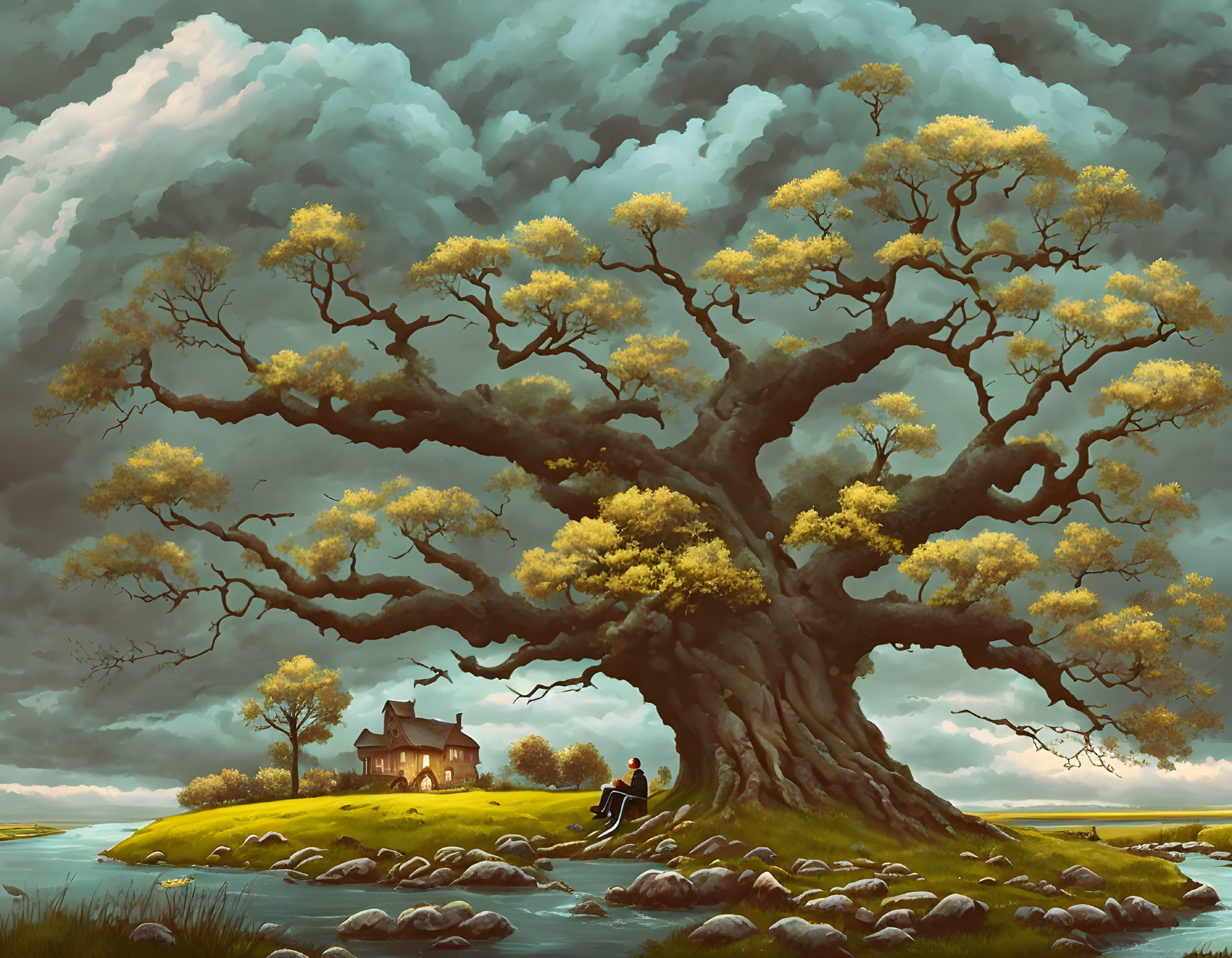 The Sheltering Oak: A Stormy Haven