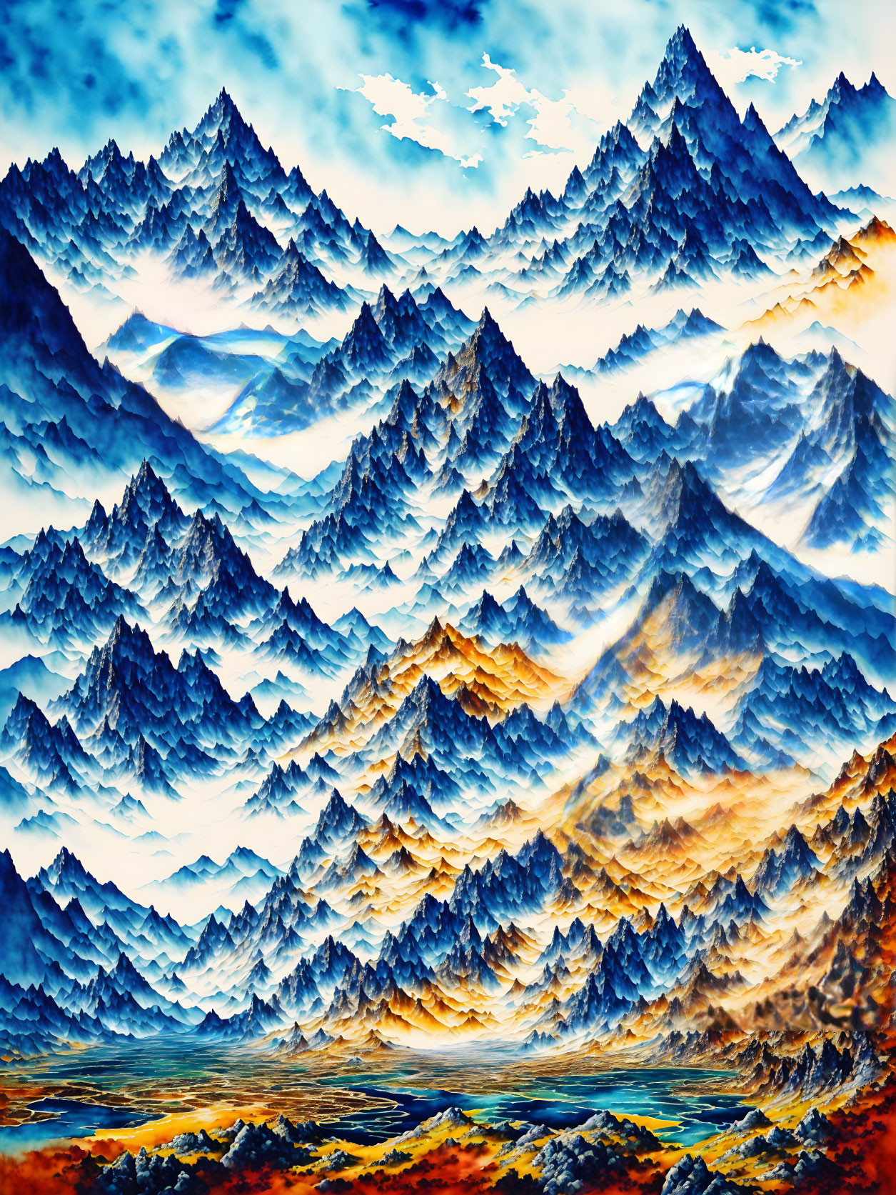 The blue challenge of the mountains