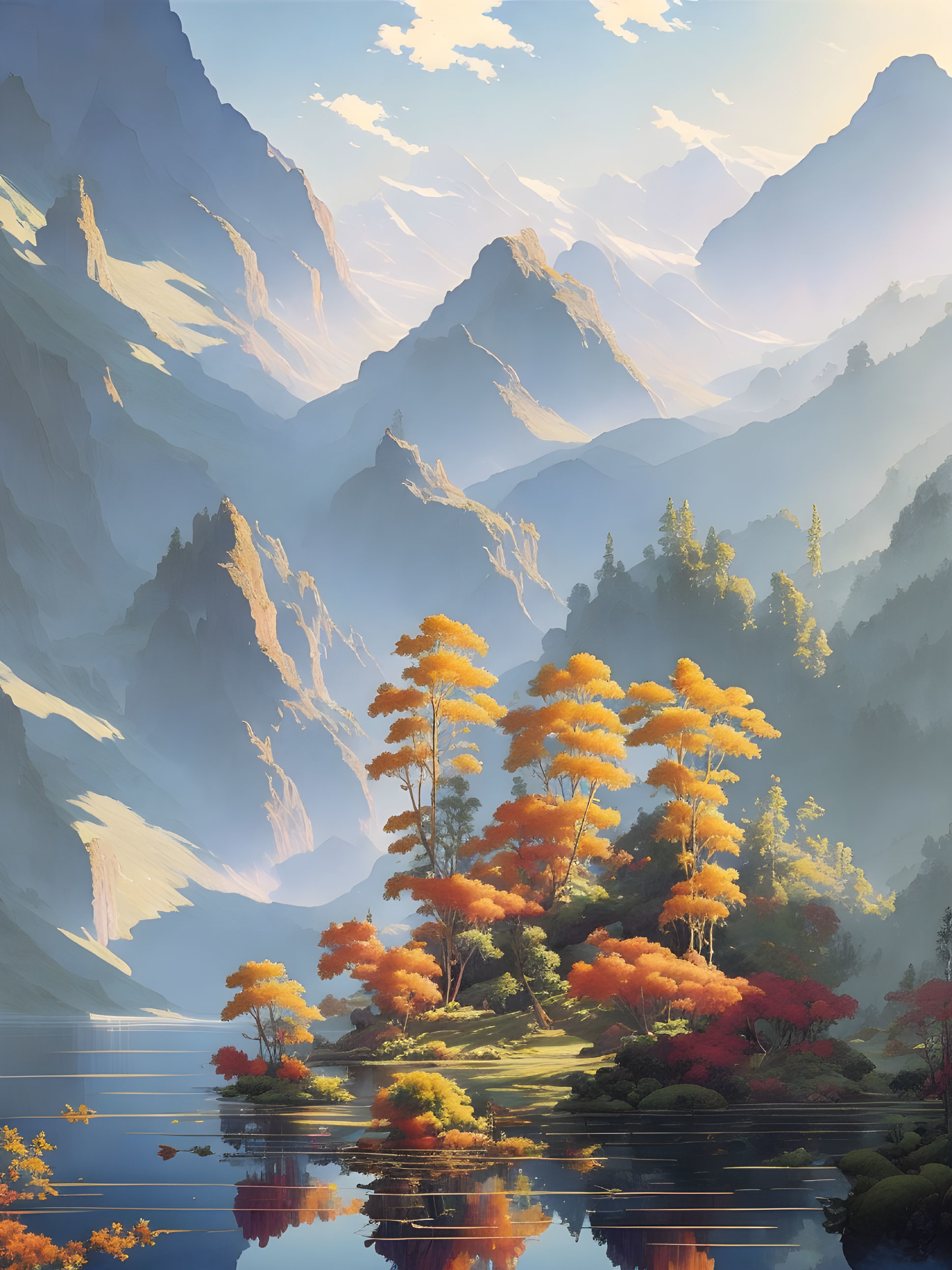 Autumn Tranquility: Lakeside Majesty