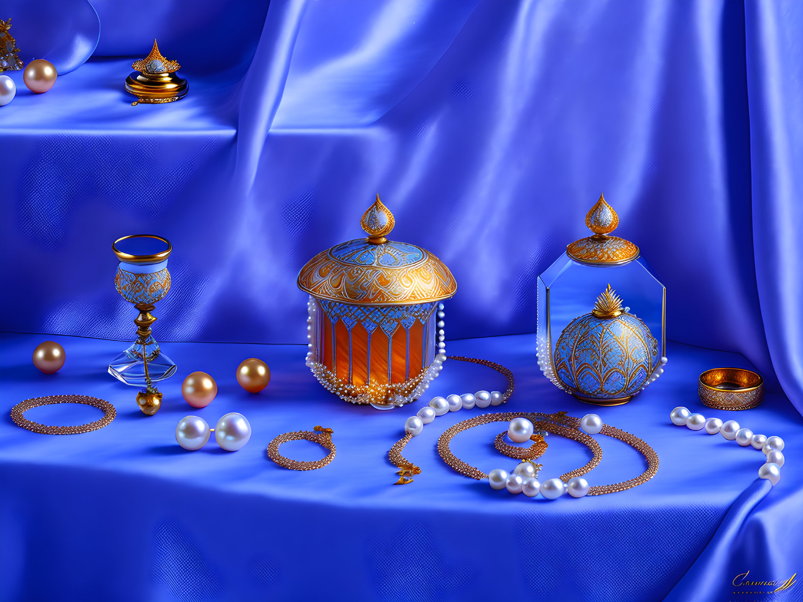 Royal Elegance: Blue and Gold Treasures