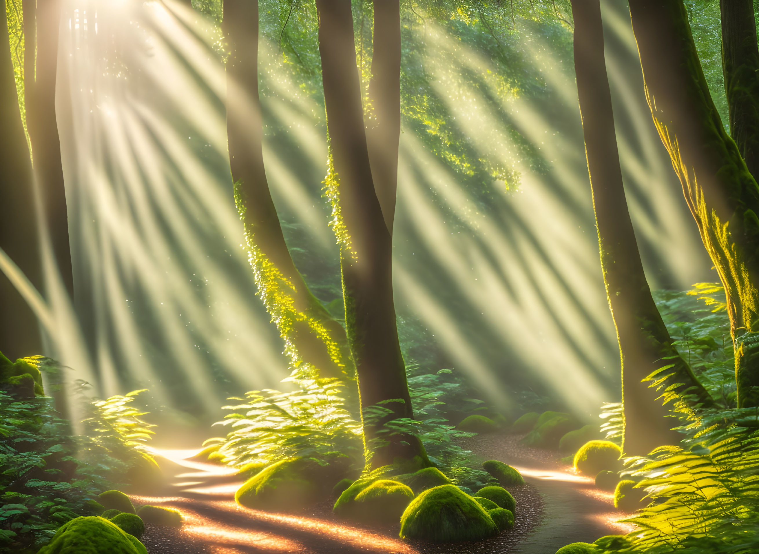 Enchanted Woods: A Sunlit Journey