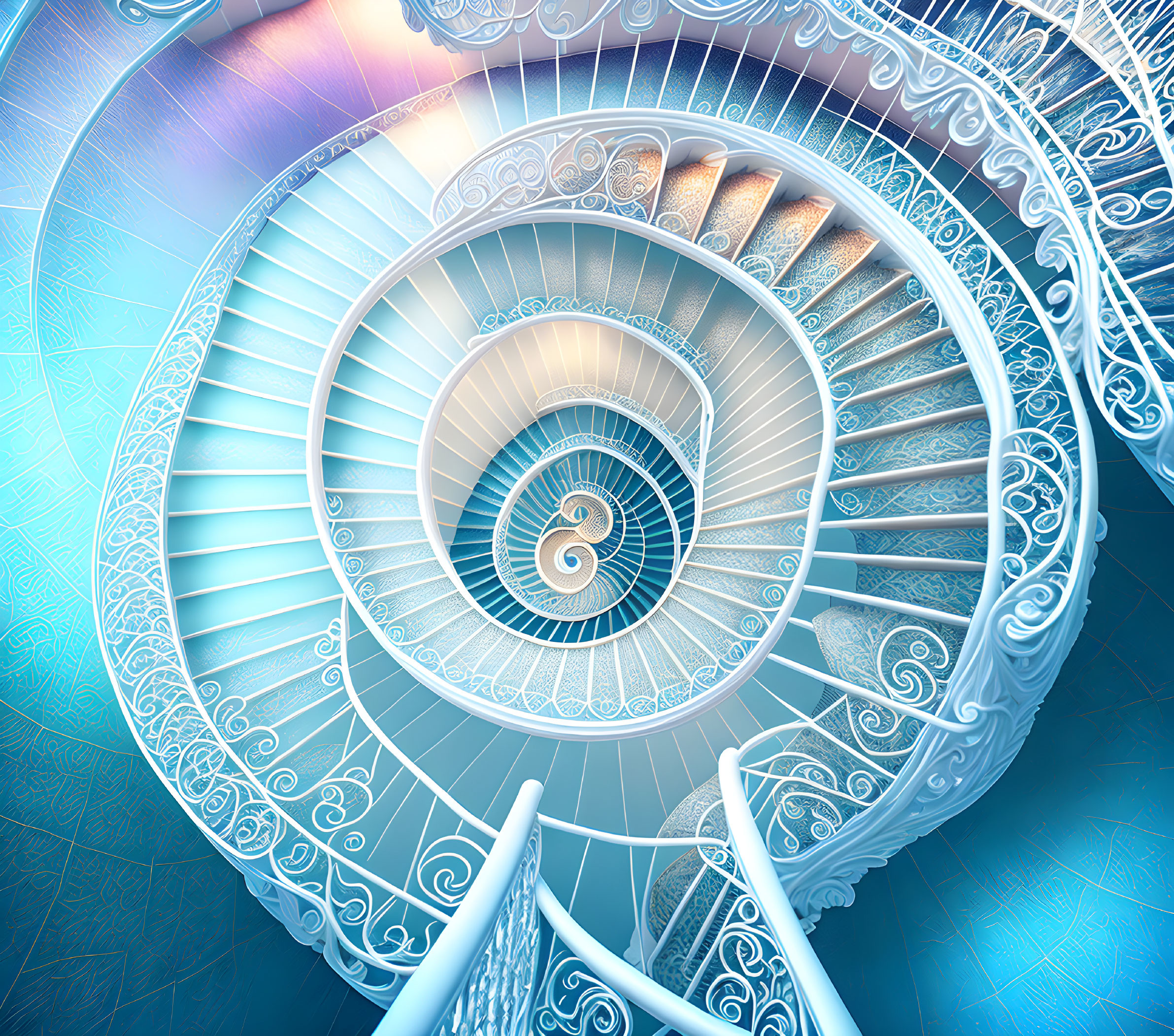 Ethereal Fractal Staircase Design