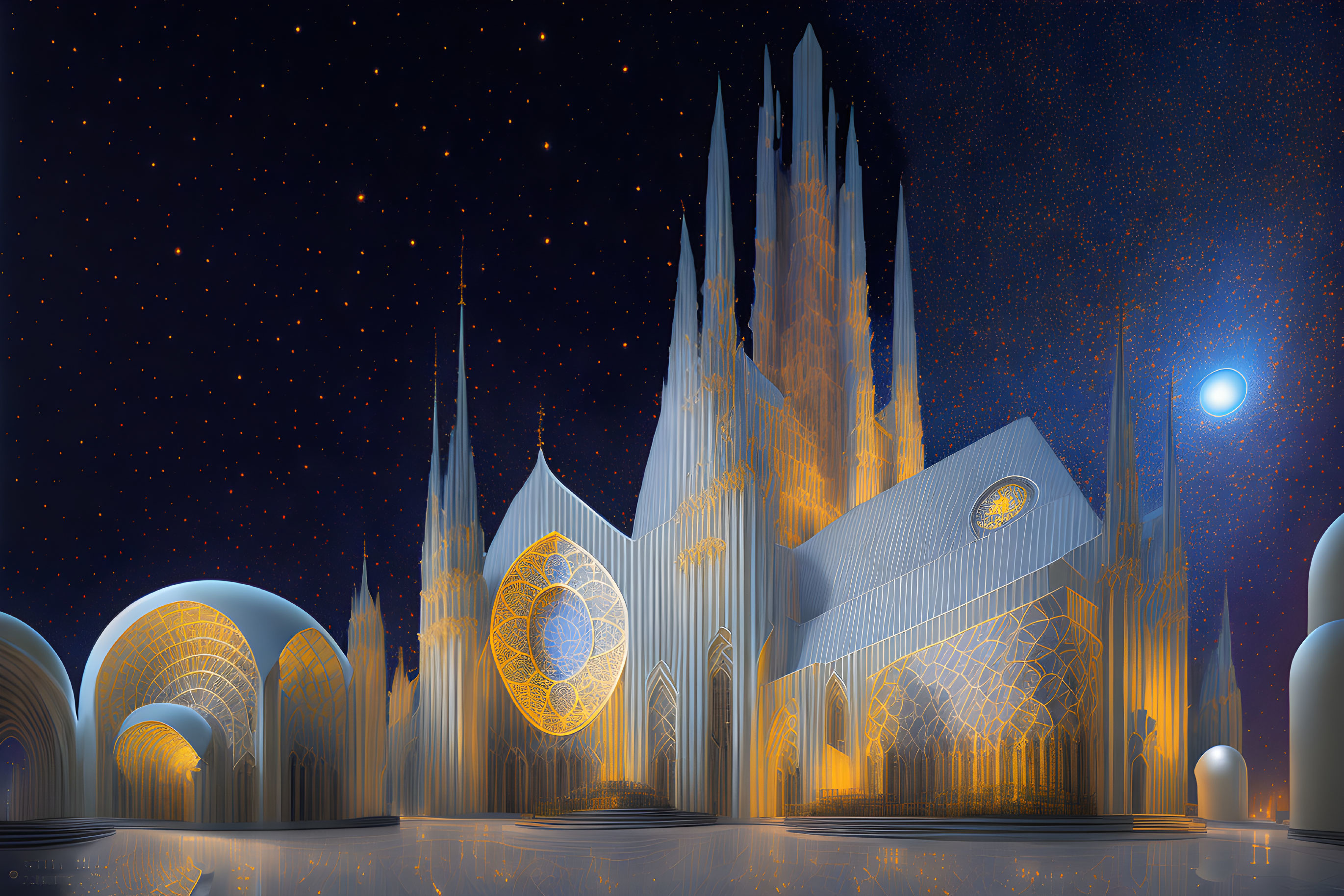 Starry Cathedral: A Fusion of Past and Future