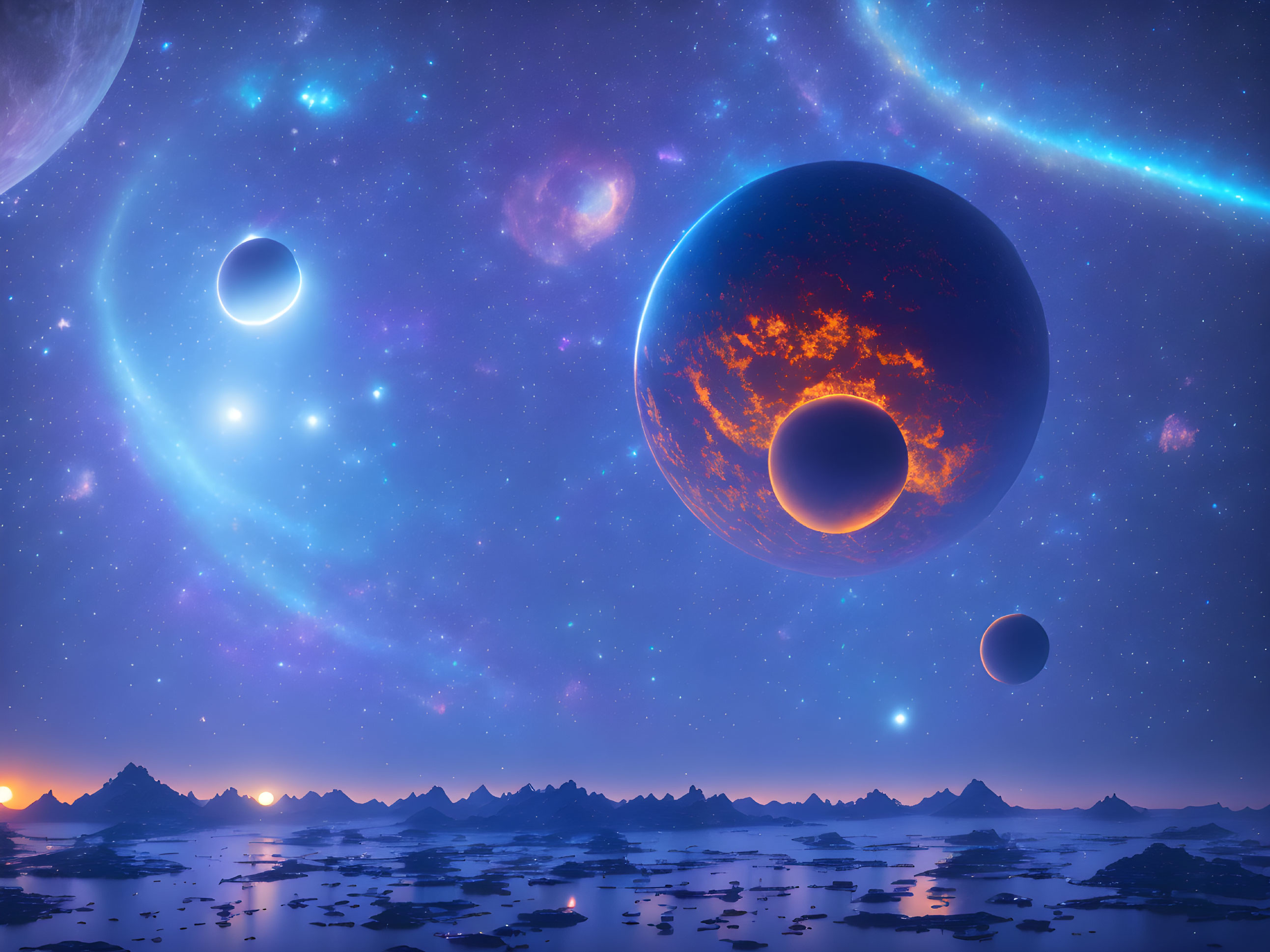 Celestial Reflections: Planetary Symphony