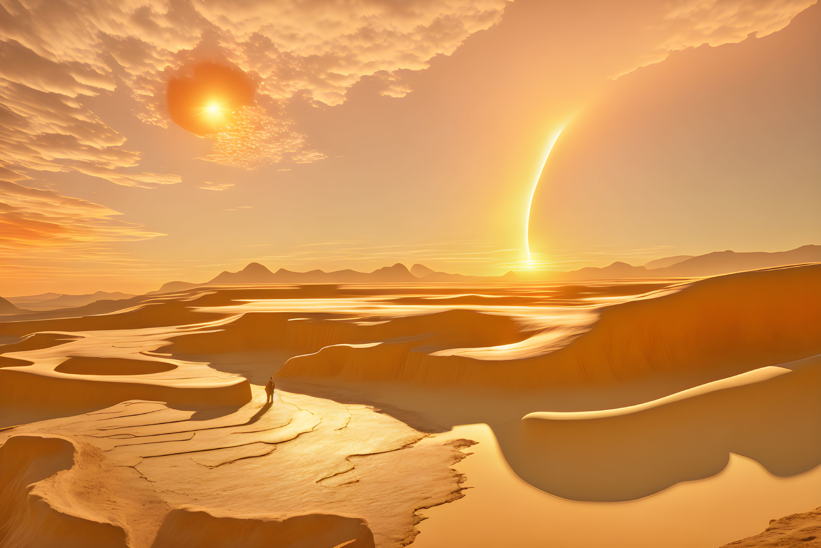Sunset Serenity: Golden Desert Dreams
