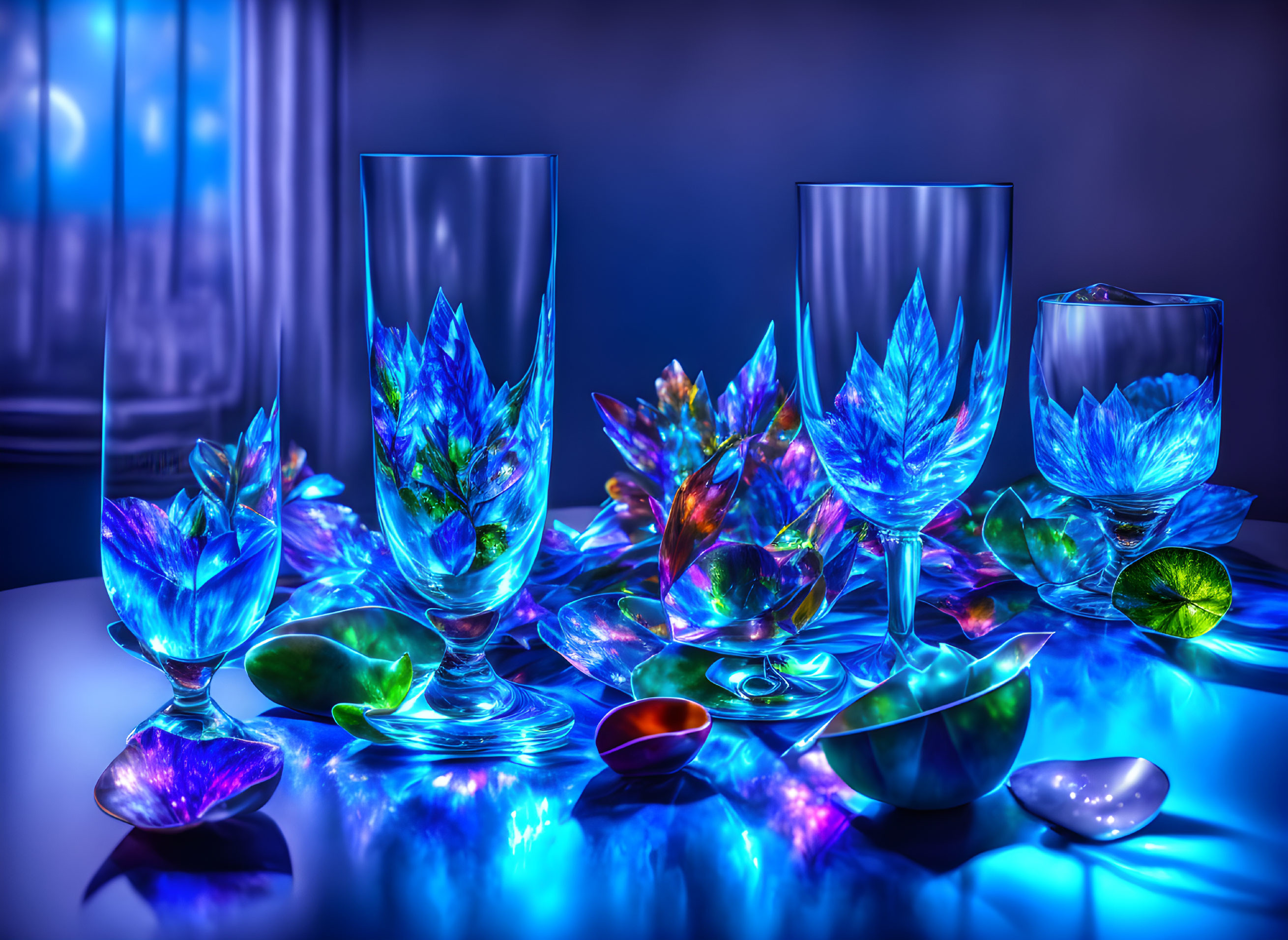 Iridescent Glassware: Colorful Reflections
