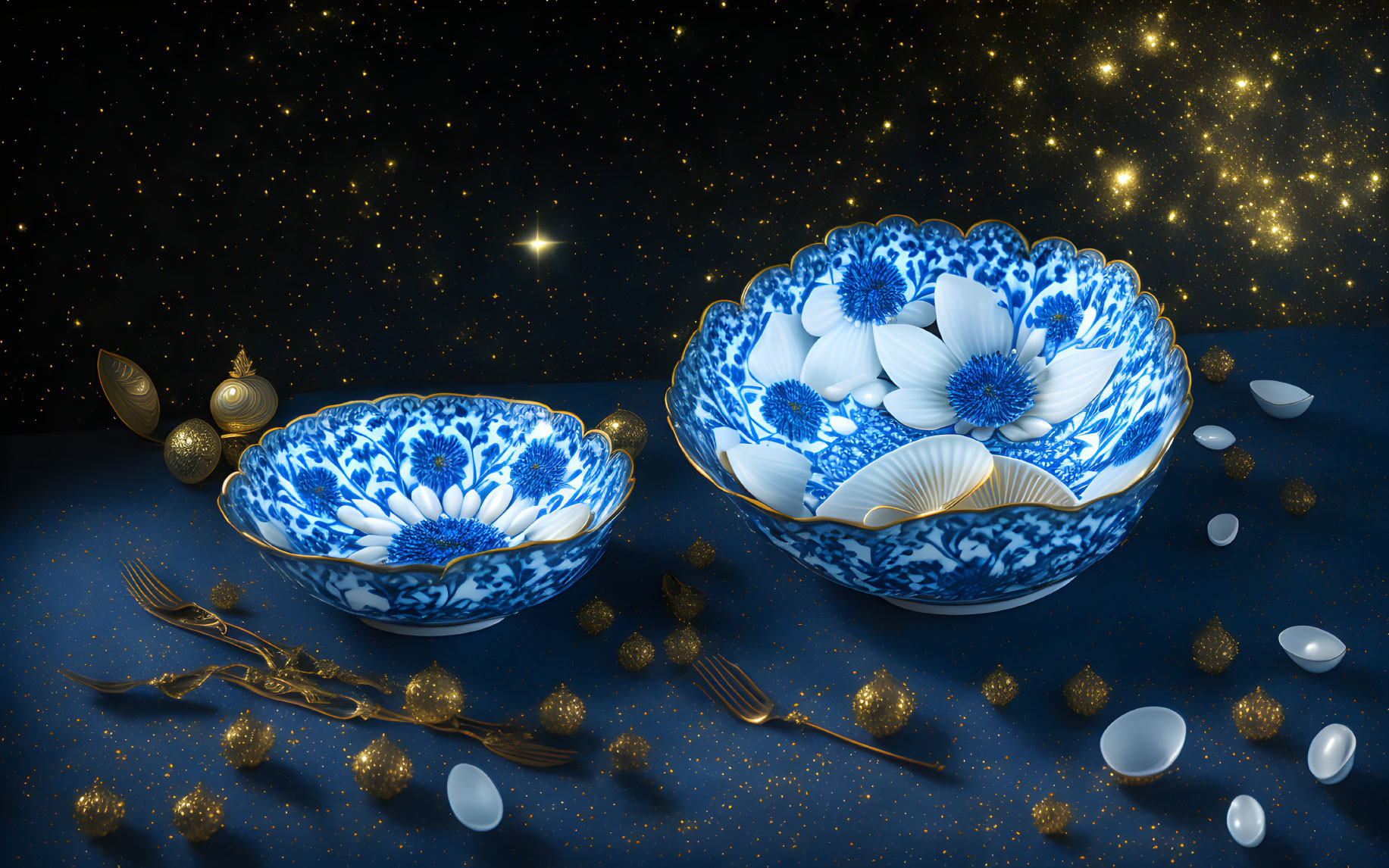 Starry Night Feast: Blue & White Porcelain