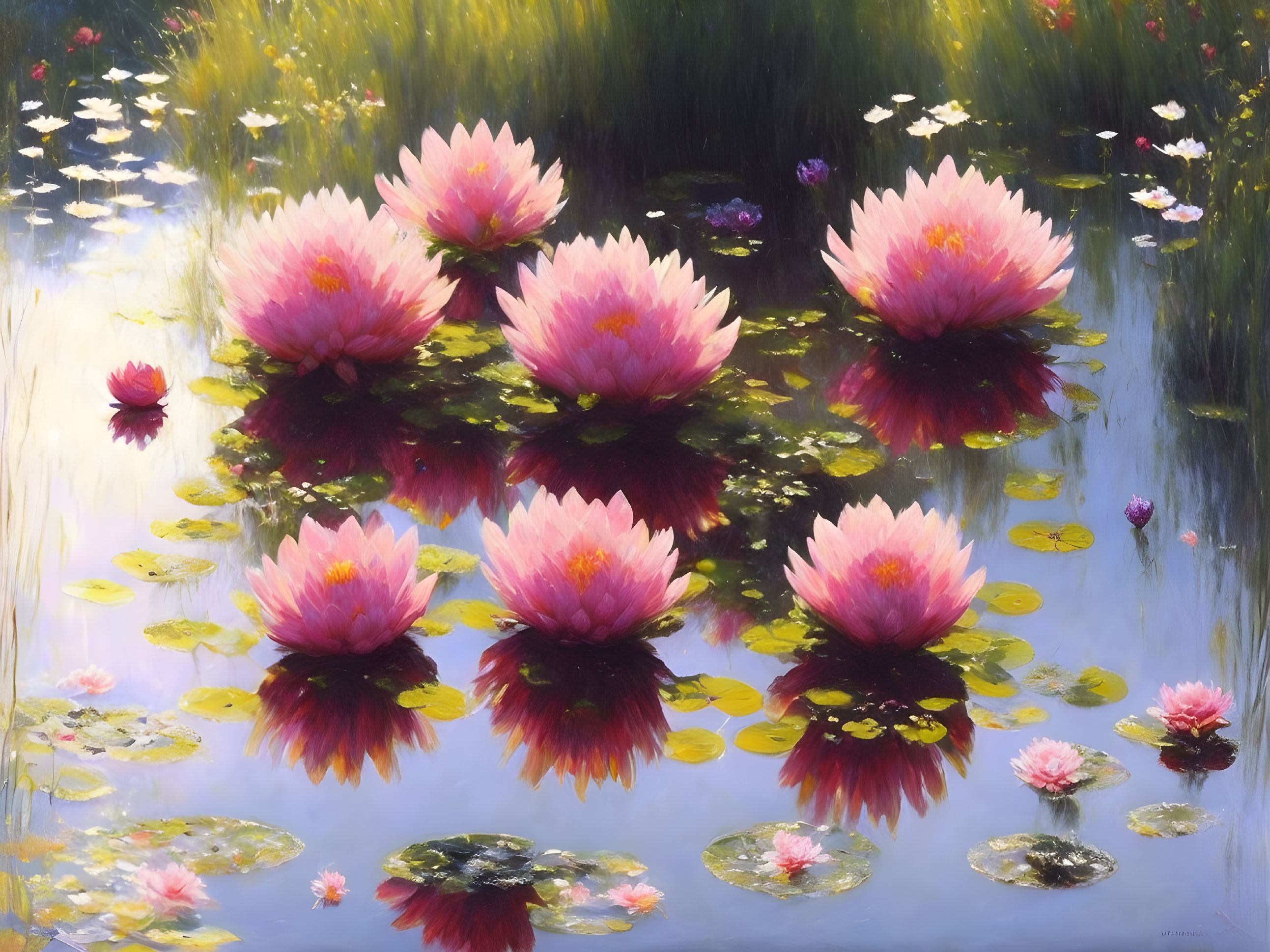 Tranquil Waters: Pink Lily Pond