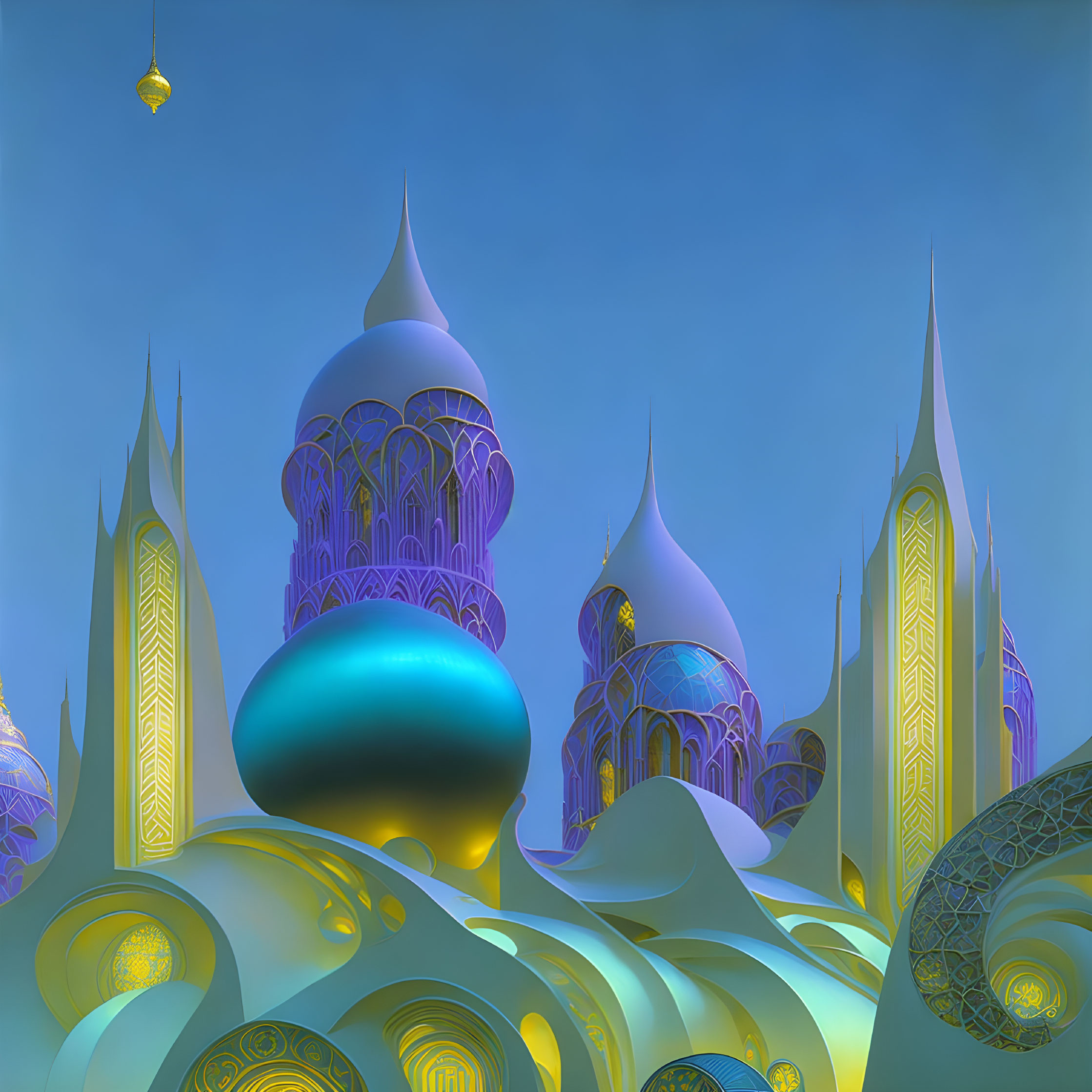 Whimsical Towers in Azure Sky