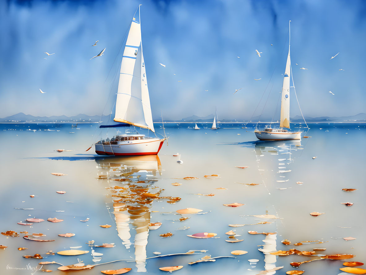 Sailing Through Autumn's Tranquil Waters