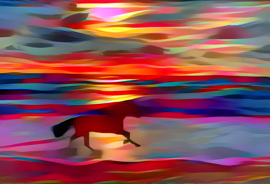 Horse on Beach - Colorful