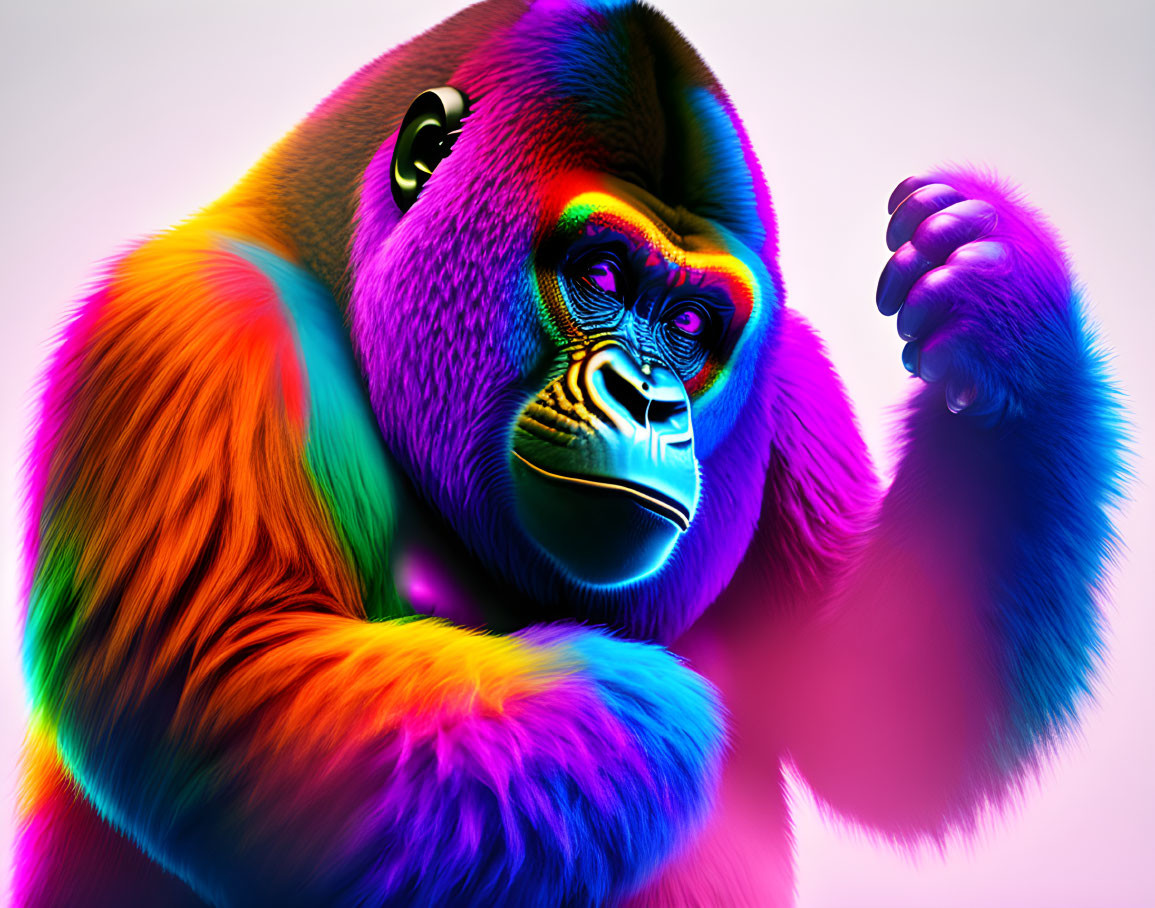 Colorful dancing gorilla