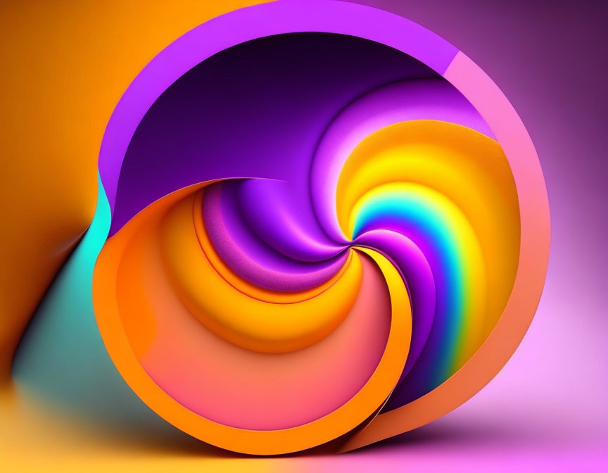 Colorful Abstract Swirl Gradient from Purple to Yellow on Soft Background