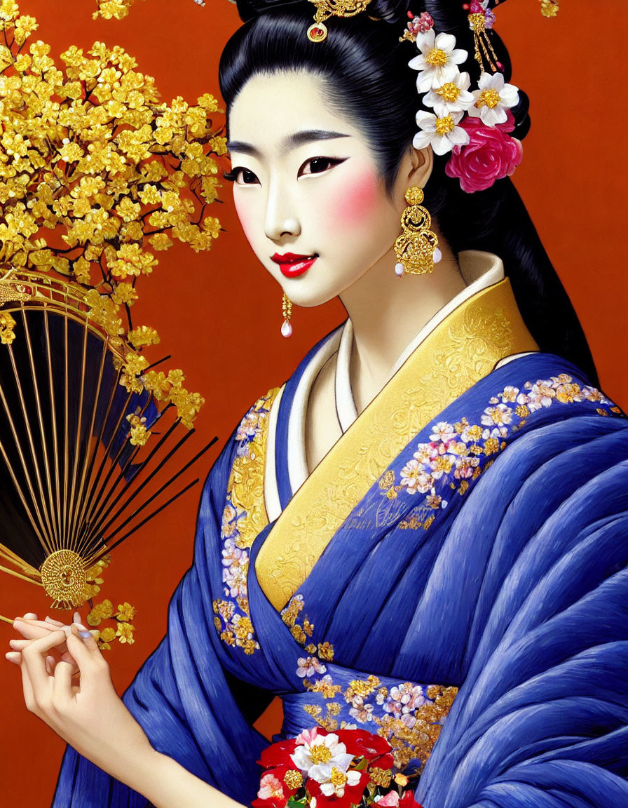 Geisha con ventaglio 