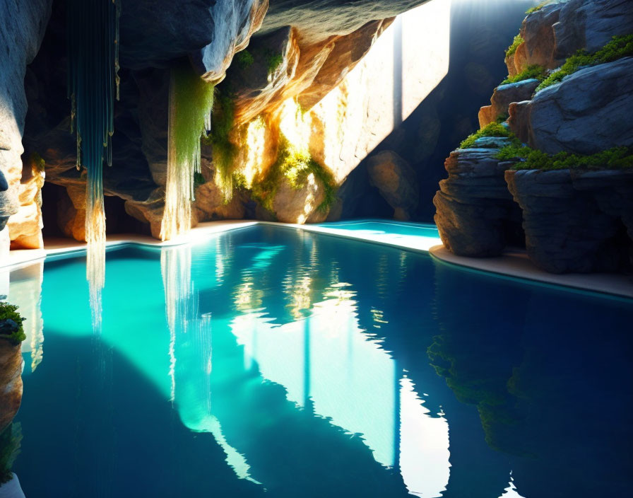 Cave with pond