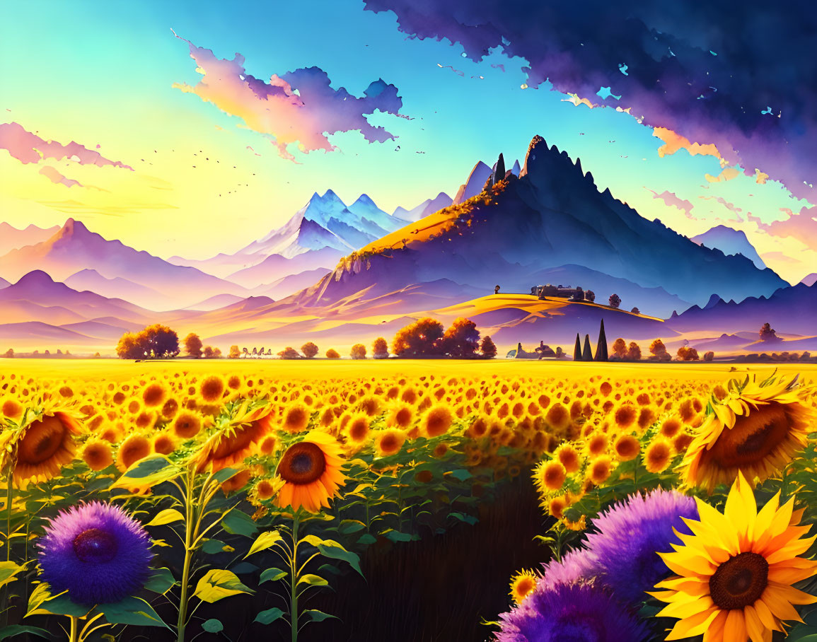 field of sunflower