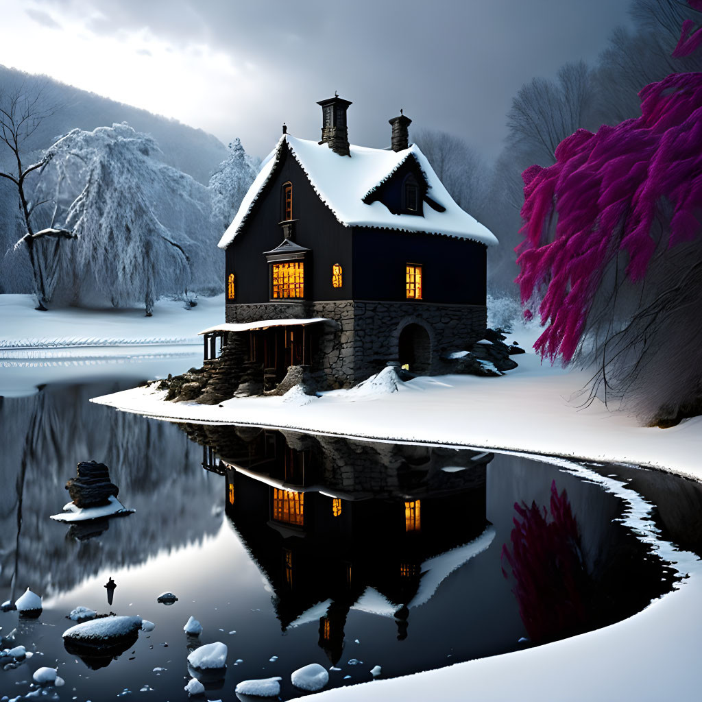 frozen stone house