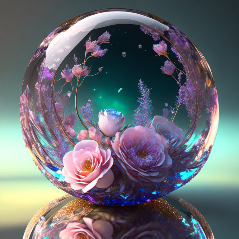 Roses in a Glass Orb 2