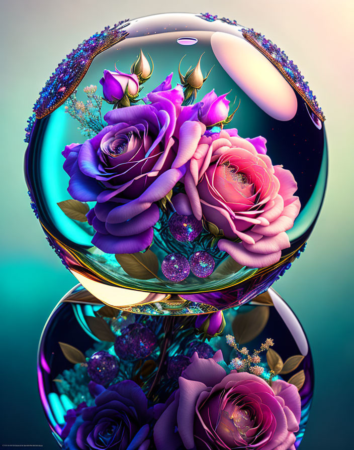 Rose in a Glass Orb 4