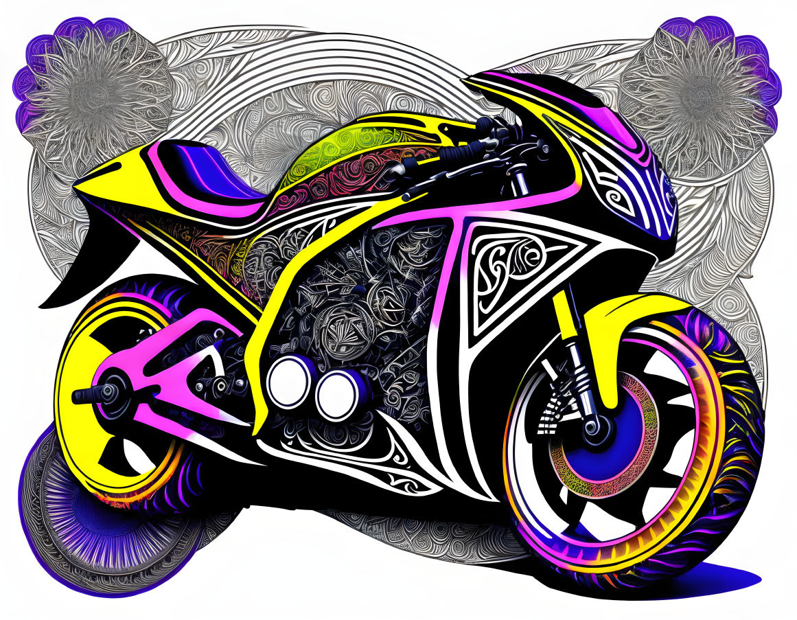 Colourful tribal motorcycle