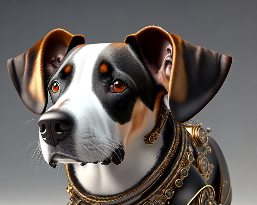 Regal Dog Image with Ornate Collar & Noble Expression