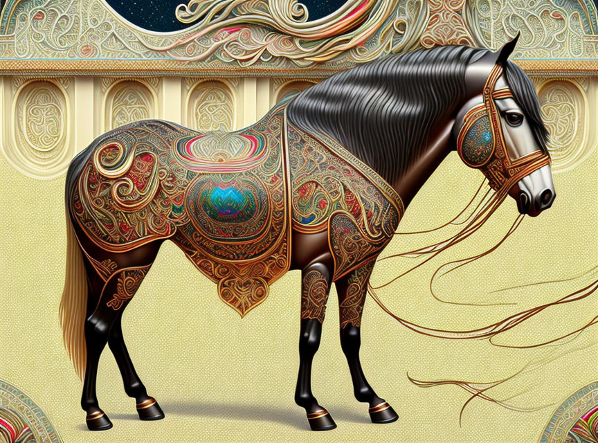 Horse Art Deco style