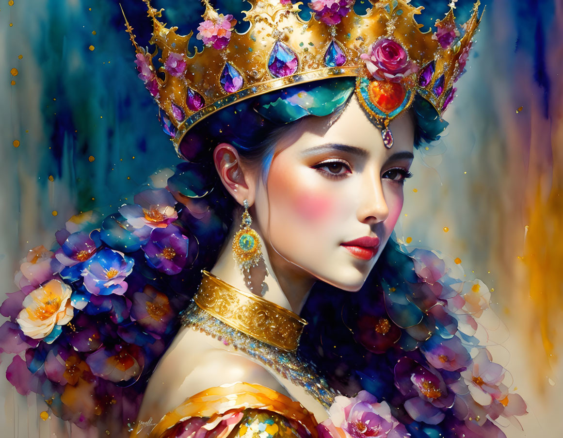 Majestic Blue Queen: A Regal Portrait