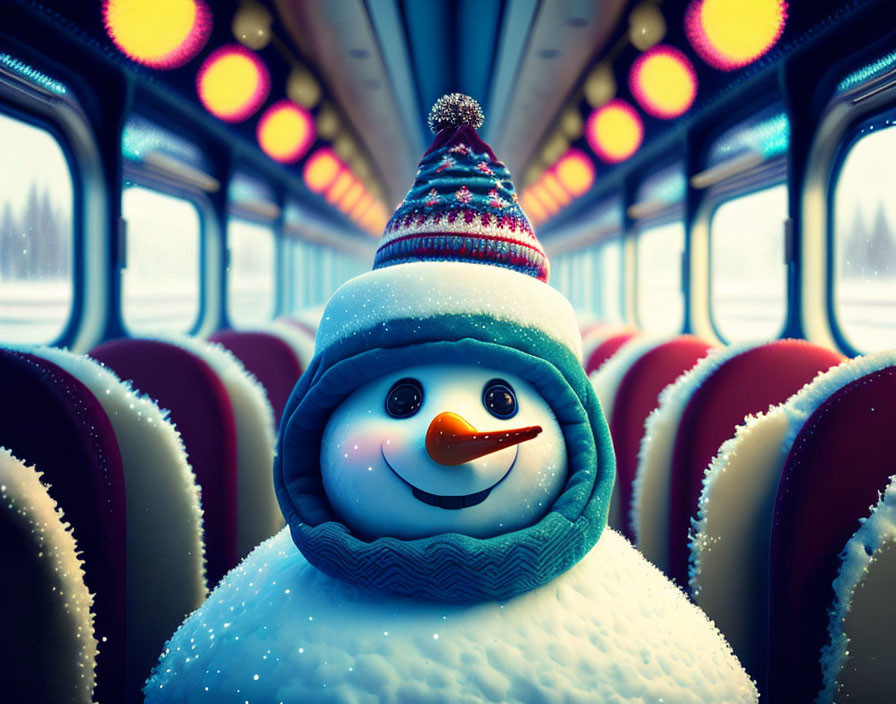 Snowman In Train