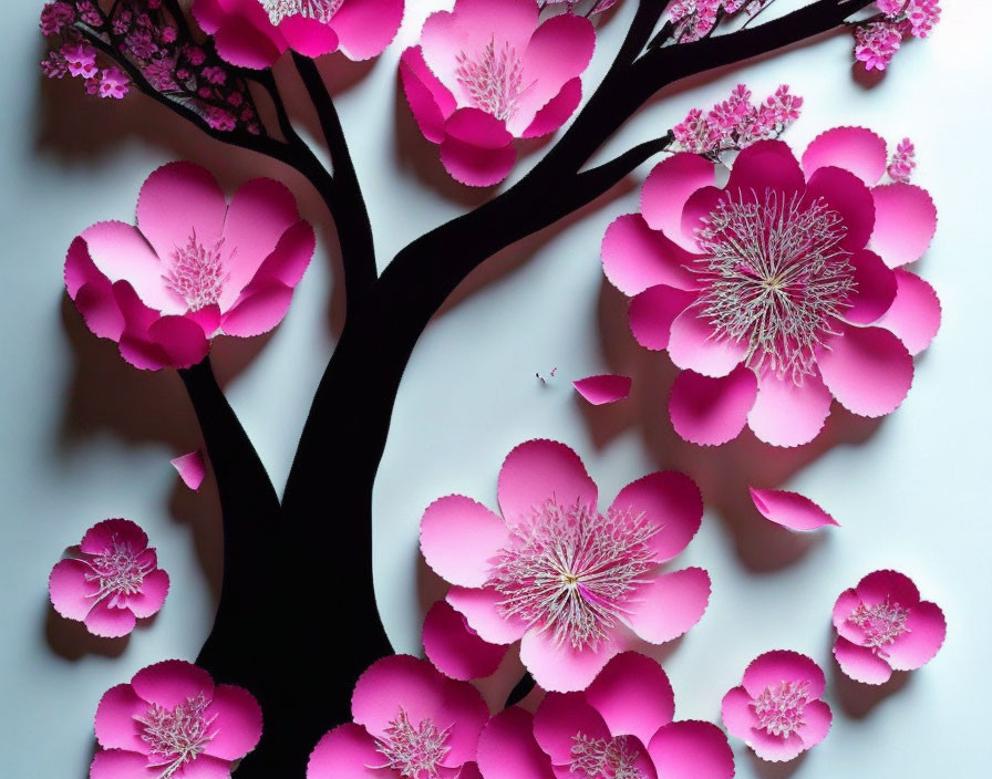cherry blossoms paper cut