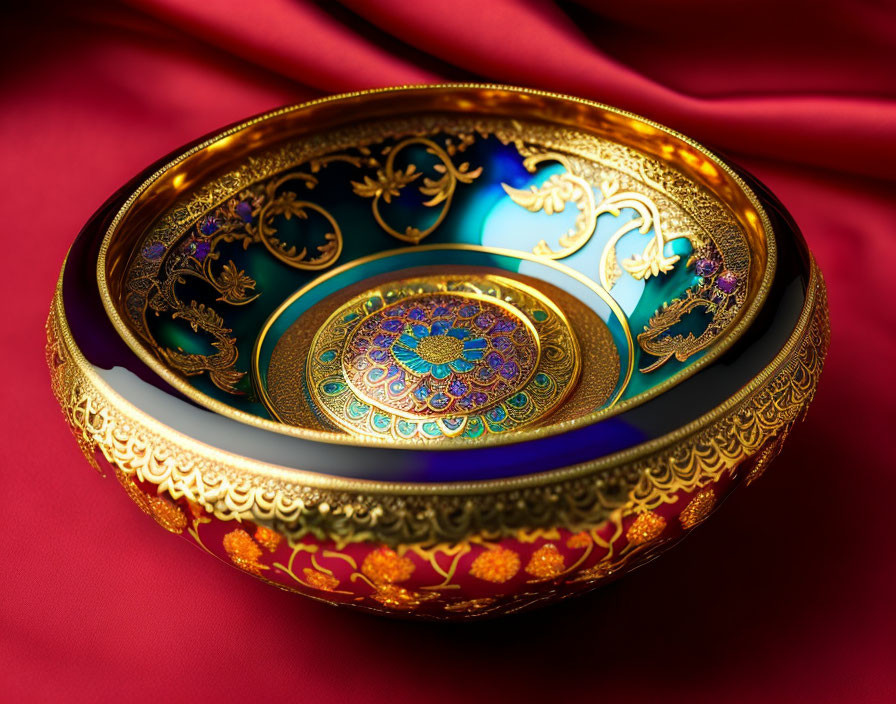 filigree golden bowl 