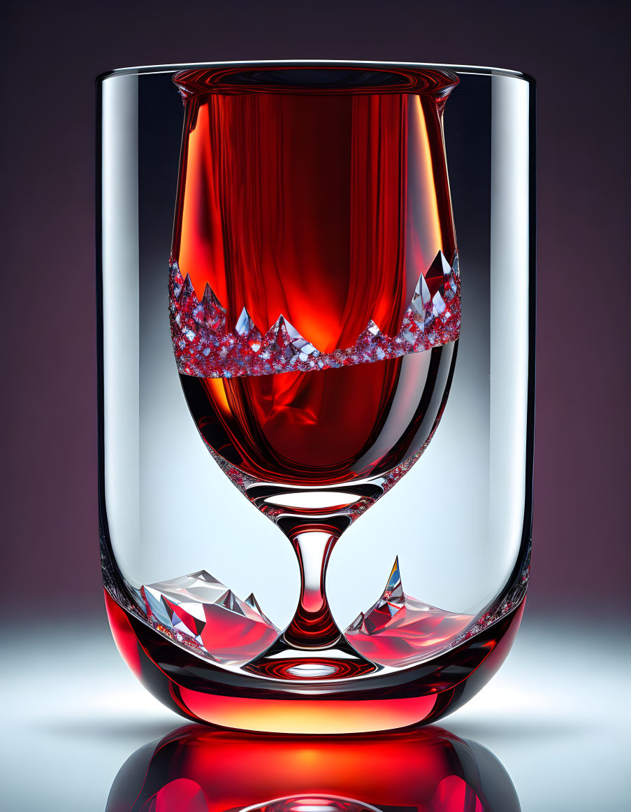Surreal glass of wine 